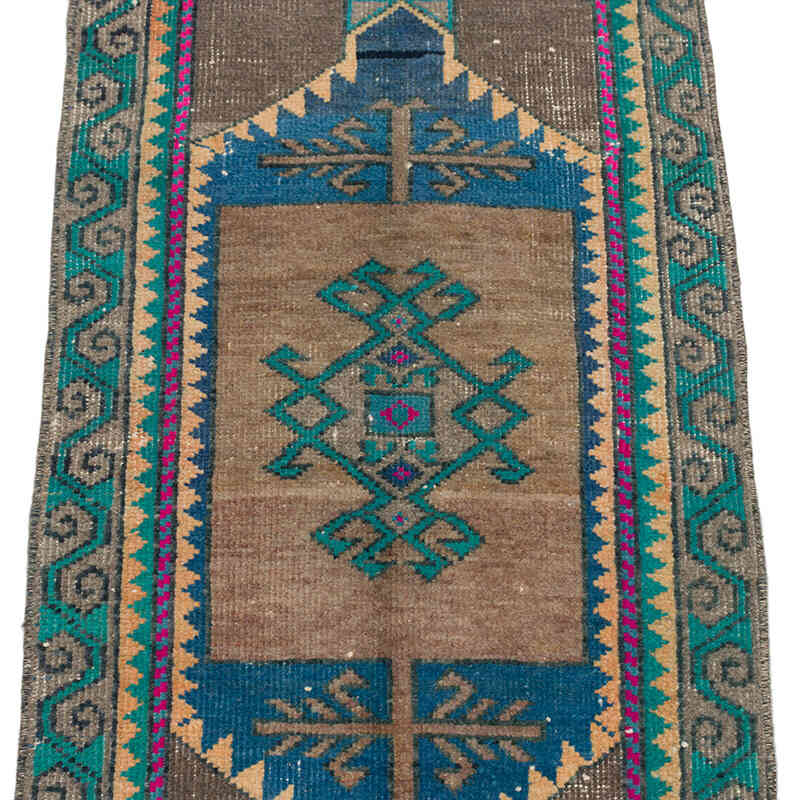 Alfombra Vintage Turca Anudada a Mano - 47 cm x 82 cm - K0074712