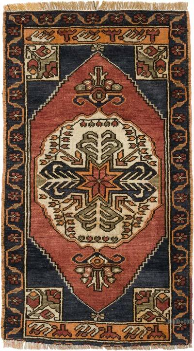 Alfombra Vintage Turca Anudada a Mano - 58 cm x 100 cm