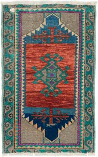 El Dokuma Vintage Halı - 50 cm x 76 cm