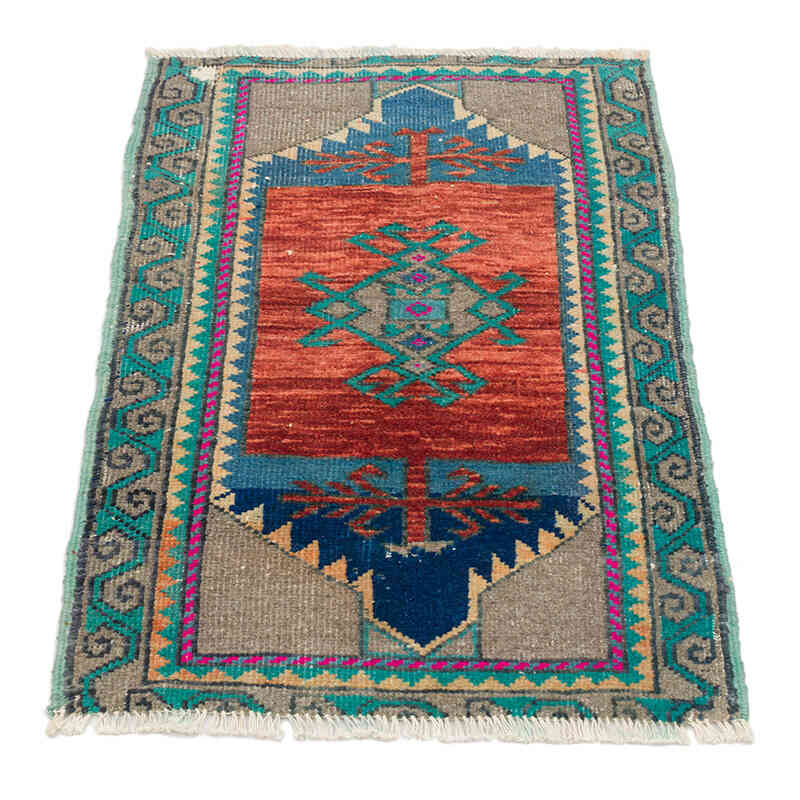 Vintage Turkish Hand-Knotted Rug - 1' 8" x 2' 6" (20" x 30") - K0074717