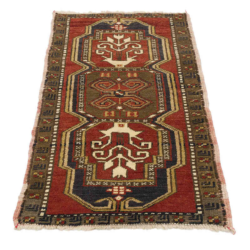 Alfombra Vintage Turca Anudada a Mano - 51 cm x 100 cm - K0074718