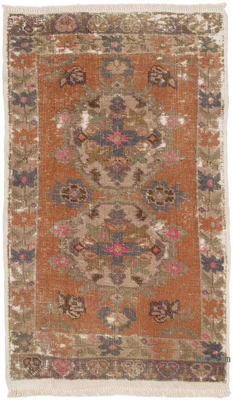 El Dokuma Vintage Halı - 56 cm x 94 cm - K0074719