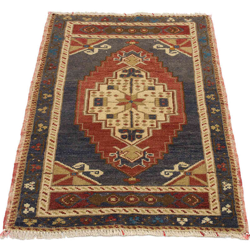 Alfombra Vintage Turca Anudada a Mano - 55 cm x 88 cm - K0074726