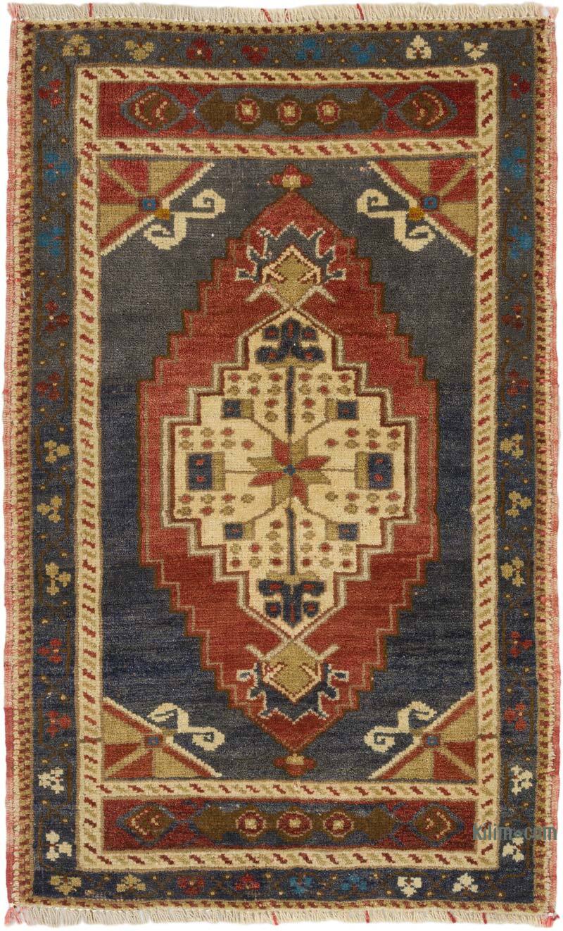 Alfombra Vintage Turca Anudada a Mano - 55 cm x 88 cm - K0074726