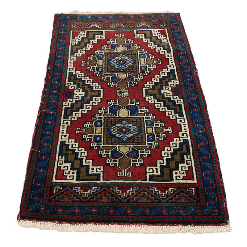 Alfombra Vintage Turca Anudada a Mano - 55 cm x 110 cm - K0074727