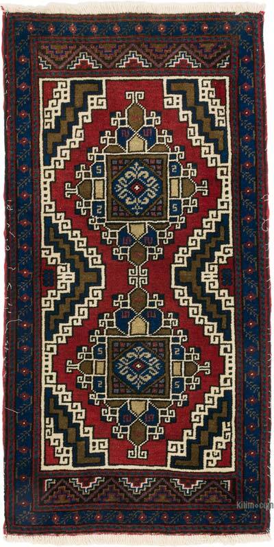 El Dokuma Vintage Halı - 55 cm x 110 cm
