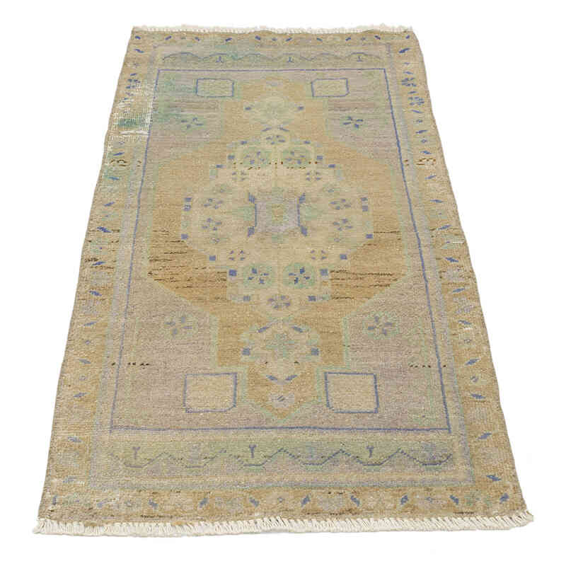 Vintage Turkish Hand-Knotted Rug - 1' 8" x 3' 9" (20" x 45") - K0074732