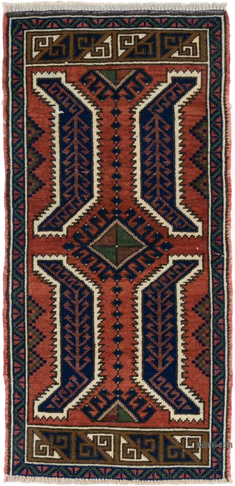Alfombra Vintage Turca Anudada a Mano - 45 cm x 110 cm - K0074739