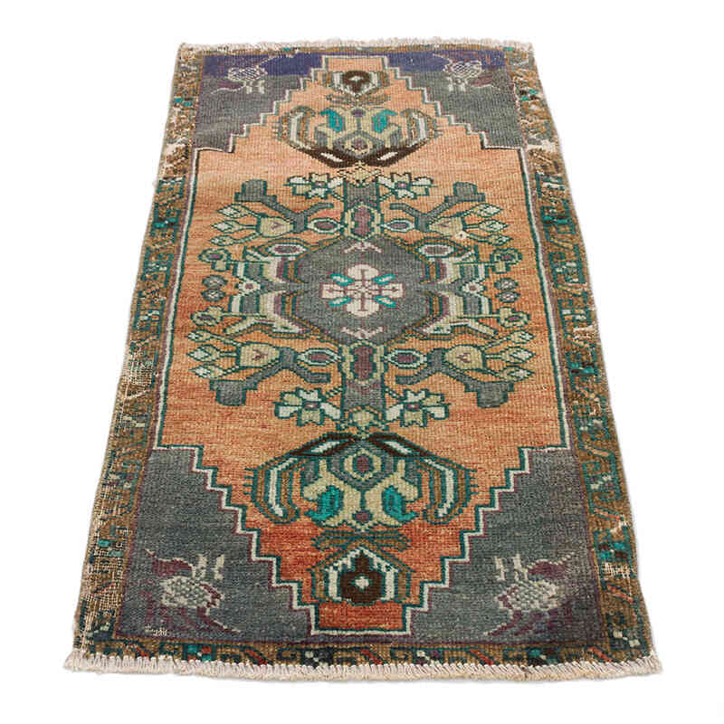 Alfombra Vintage Turca Anudada a Mano - 50 cm x 95 cm - K0074741