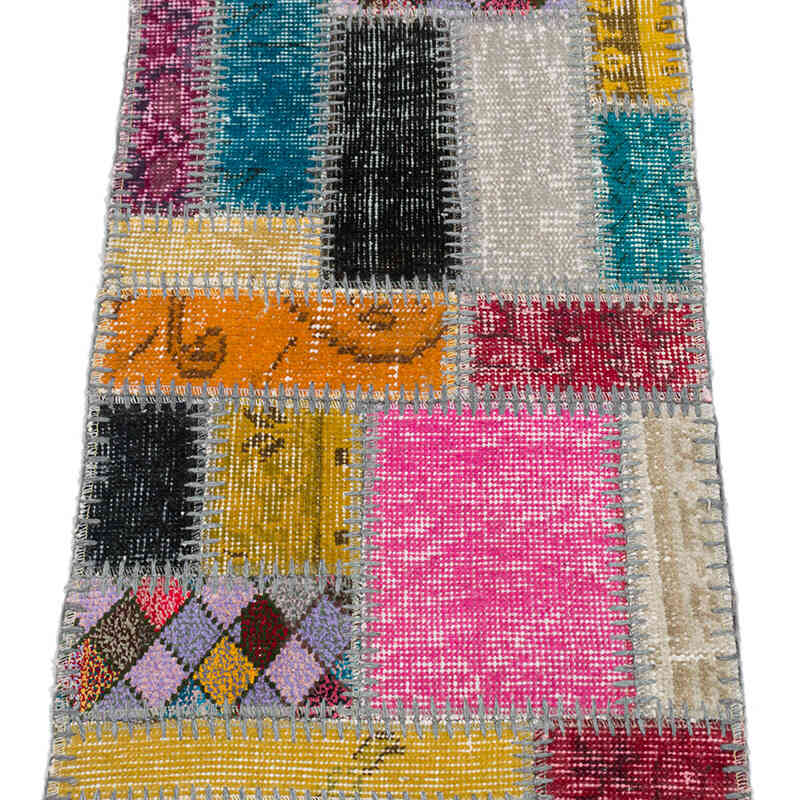 Patchwork El Dokuma Halı - 43 cm x 91 cm - K0074753