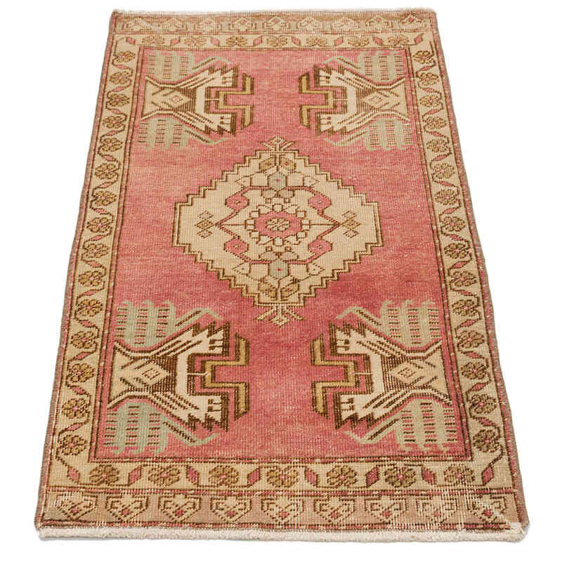 Alfombra Vintage Turca Anudada a Mano - 49 cm x 96 cm - K0074761