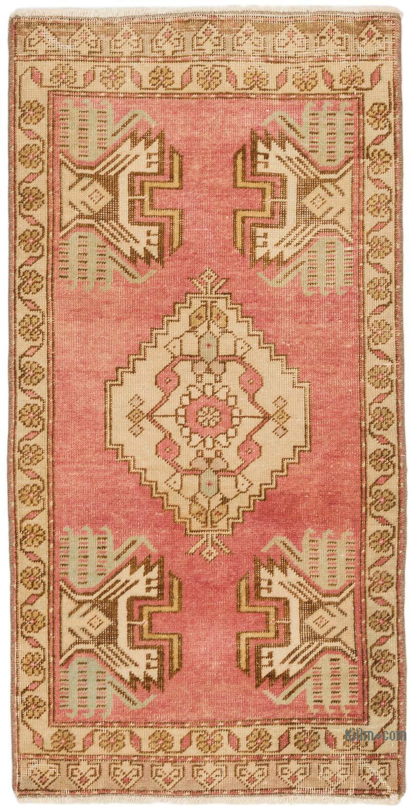 Alfombra Vintage Turca Anudada a Mano - 49 cm x 96 cm - K0074761
