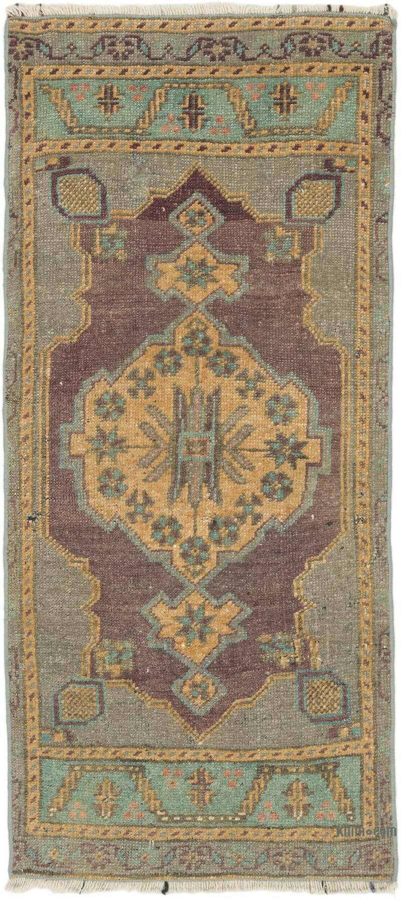 Vintage Turkish Hand-Knotted Rug - 1' 5" x 3' 2" (17" x 38") - K0074763