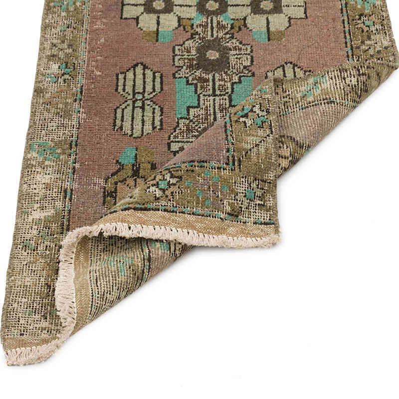 Alfombra Vintage Turca Anudada a Mano - 46 cm x 112 cm - K0074765