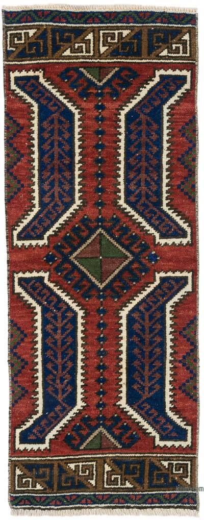 Alfombra Vintage Turca Anudada a Mano - 42 cm x 110 cm