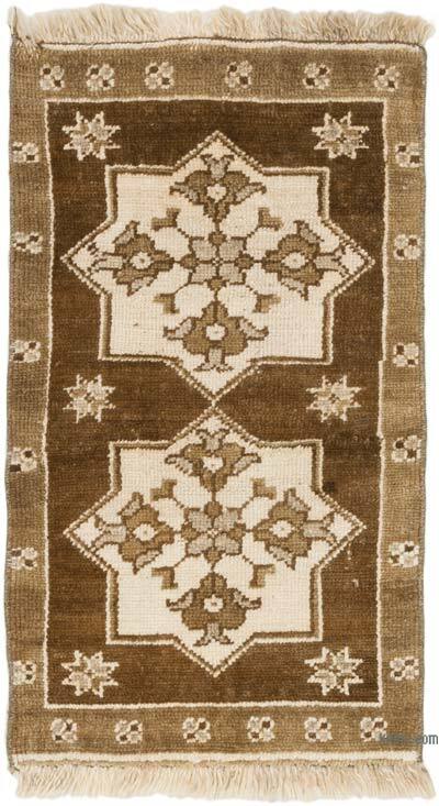 Alfombra Vintage Turca Anudada a Mano - 44 cm x 78 cm
