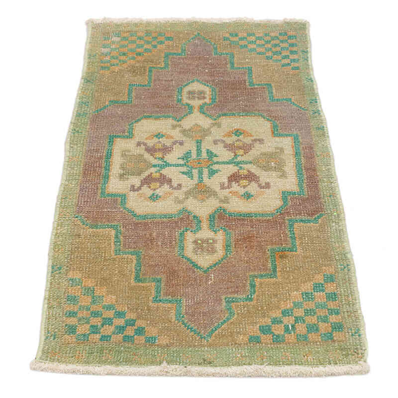 El Dokuma Vintage Halı - 46 cm x 90 cm - K0074820