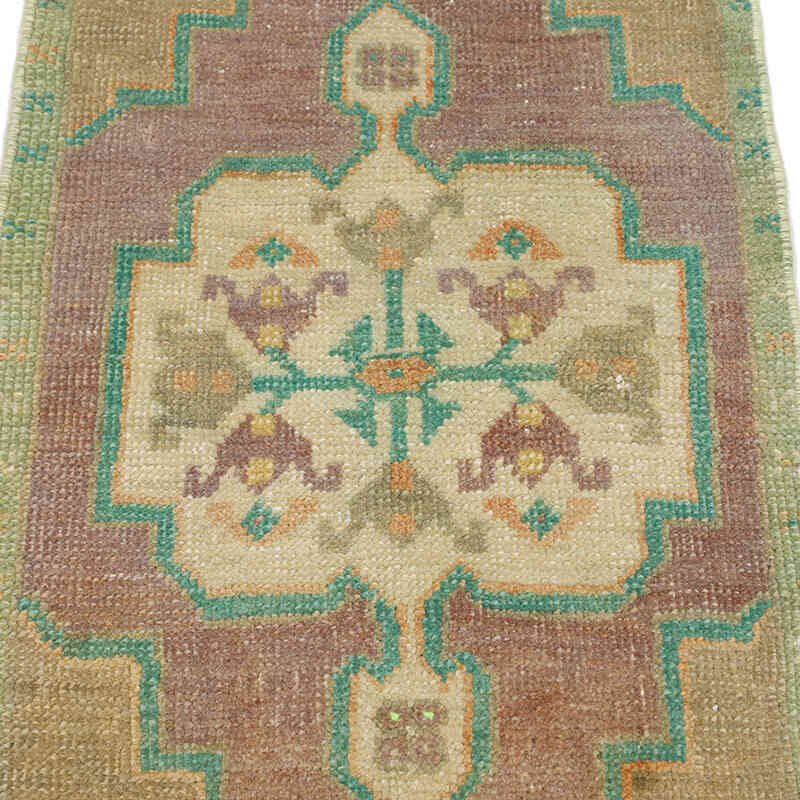 El Dokuma Vintage Halı - 46 cm x 90 cm - K0074820