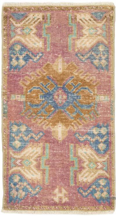 Alfombra Vintage Turca Anudada a Mano - 45 cm x 82 cm