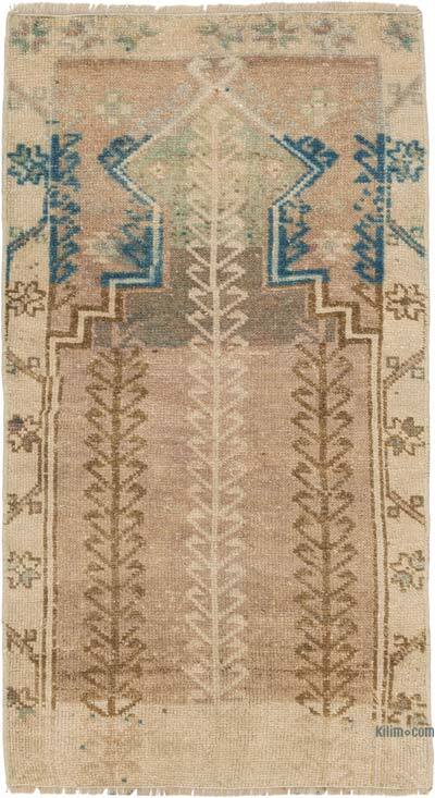 El Dokuma Vintage Halı - 59 cm x 106 cm