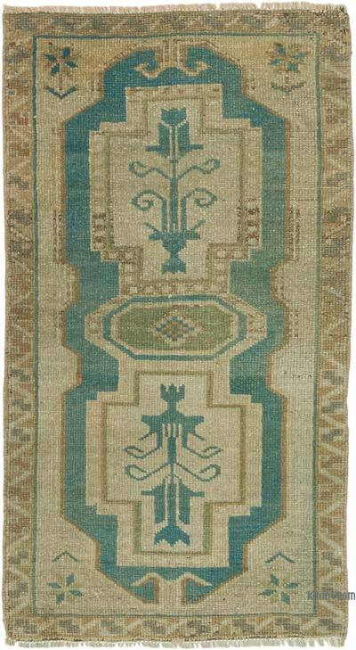 Alfombra Vintage Turca Anudada a Mano - 58 cm x 103 cm
