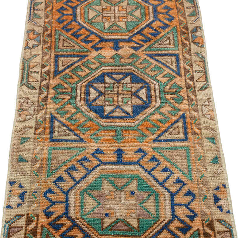 Alfombra Vintage Turca Anudada a Mano - 50 cm x 126 cm - K0074838