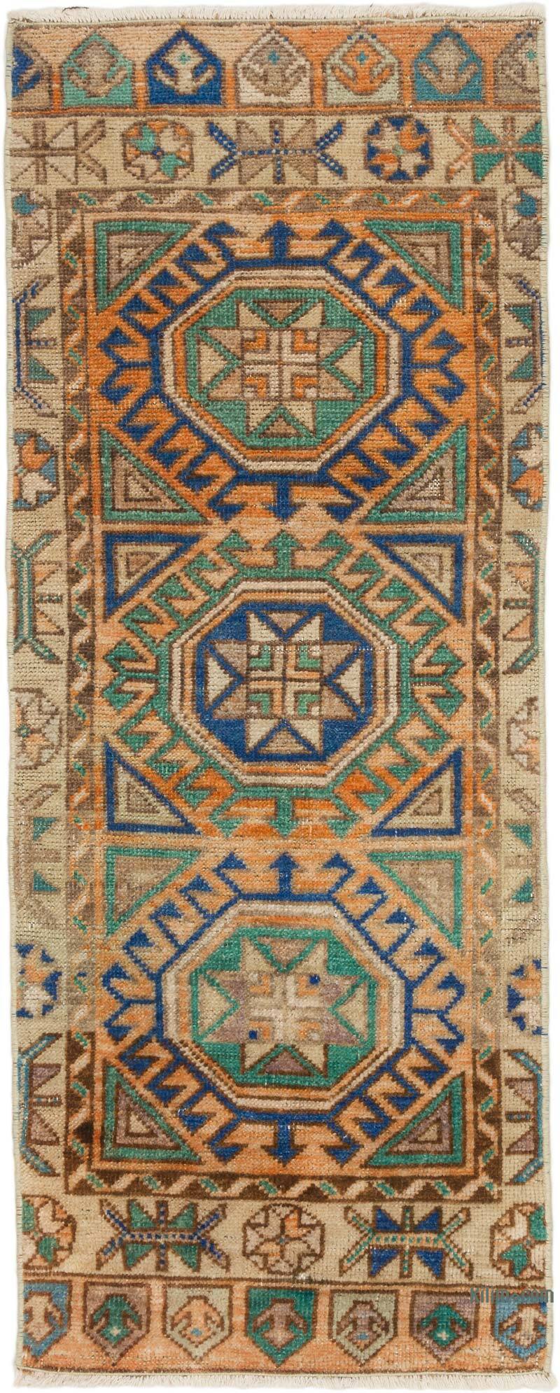 Alfombra Vintage Turca Anudada a Mano - 50 cm x 126 cm - K0074838