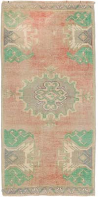 El Dokuma Vintage Halı - 46 cm x 92 cm
