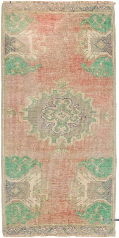 El Dokuma Vintage Halı - 46 cm x 92 cm