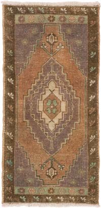El Dokuma Vintage Halı - 48 cm x 99 cm