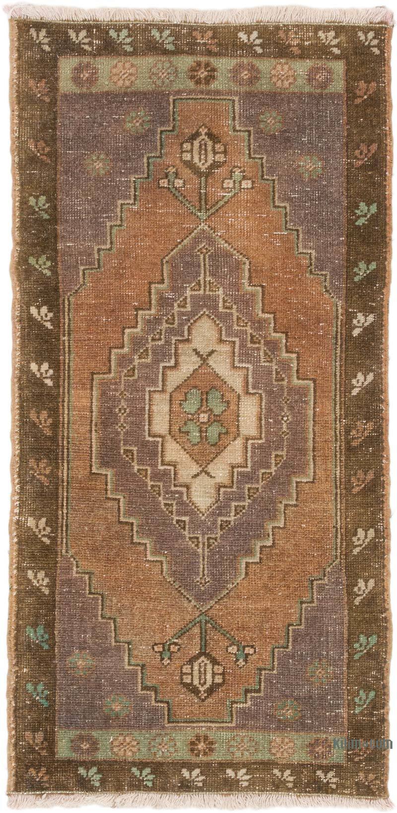Vintage Turkish Hand-Knotted Rug - 1' 7" x 3' 3" (19" x 39") - K0074850