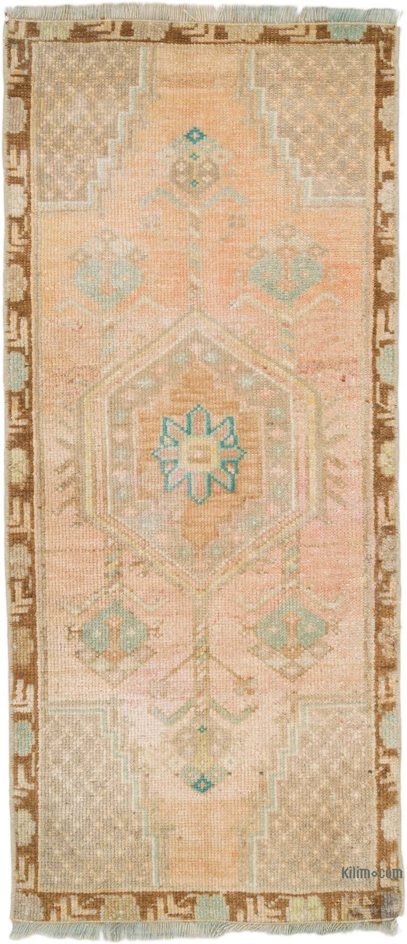 Alfombra Vintage Turca Anudada a Mano - 44 cm x 100 cm - K0074851