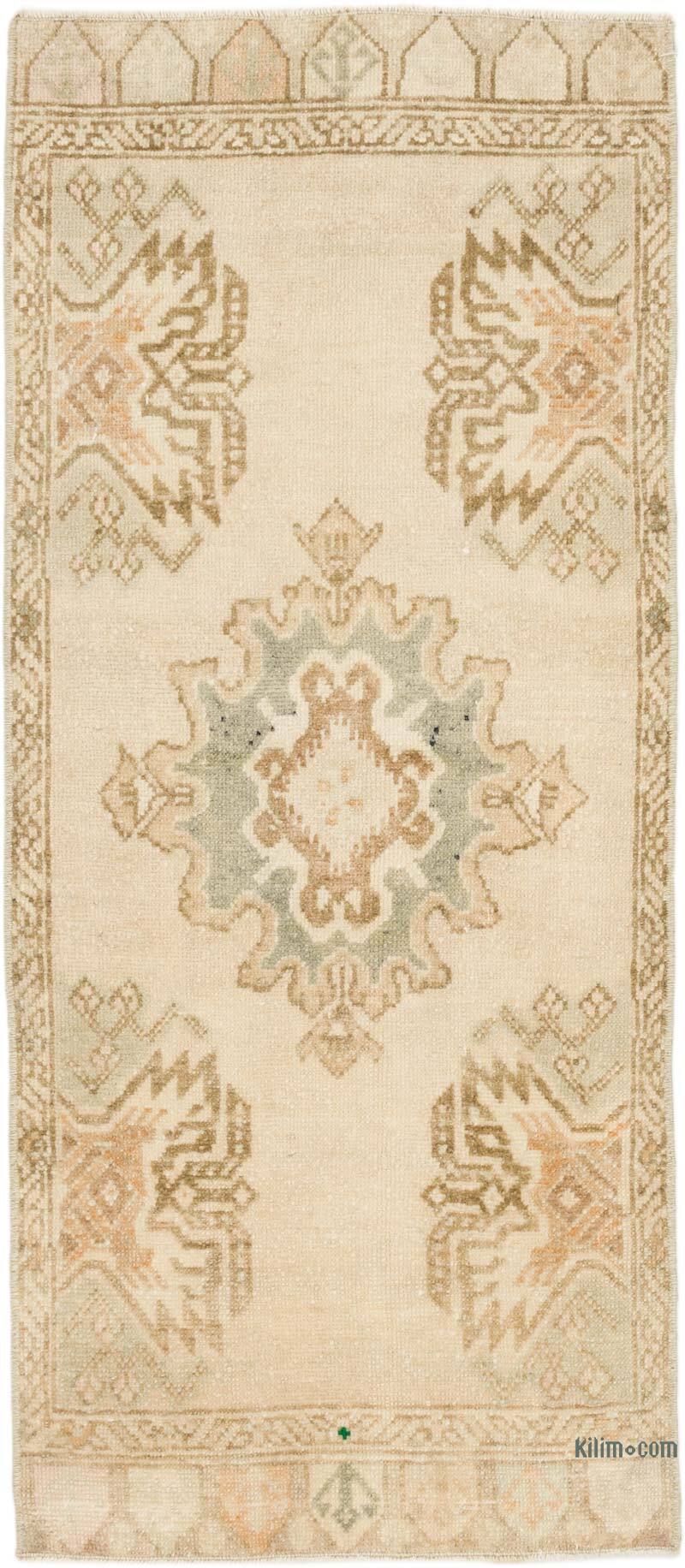 Vintage Turkish Hand-Knotted Rug - 48 cm x 113 cm - K0074852
