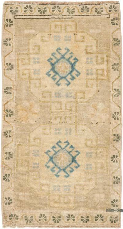 Alfombra Vintage Turca Anudada a Mano - 50 cm x 92 cm