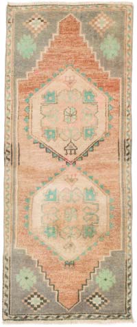 El Dokuma Vintage Halı - 49 cm x 120 cm