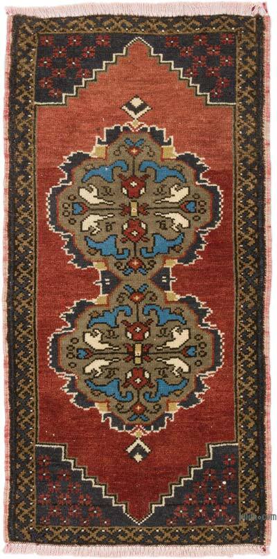 Vintage Turkish Hand-Knotted Rug - 1' 7" x 3' 3" (19" x 39")