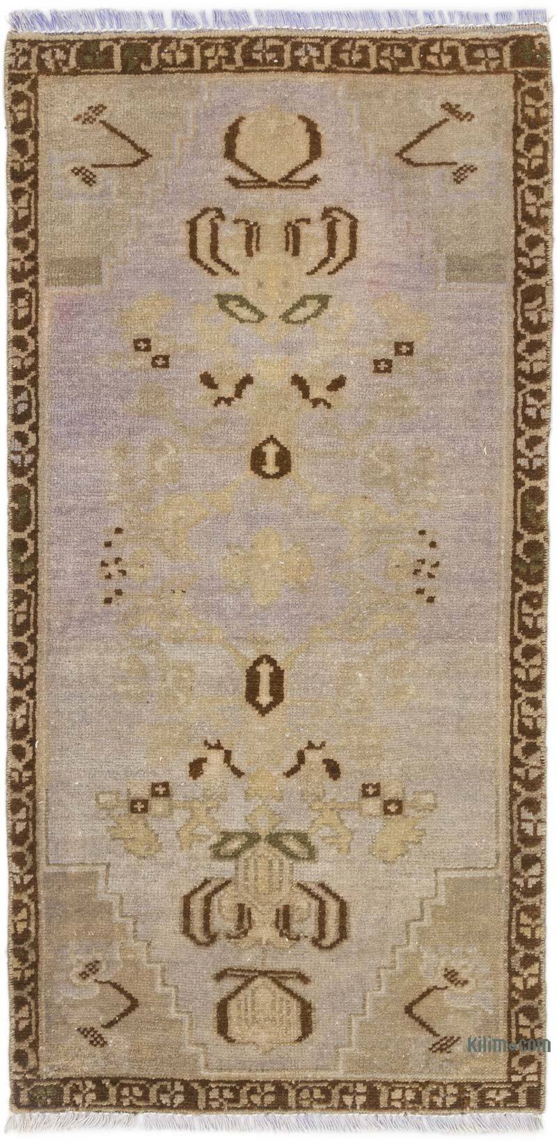 Vintage Turkish Hand-Knotted Rug - 1' 8" x 3' 4" (20" x 40") - K0074866