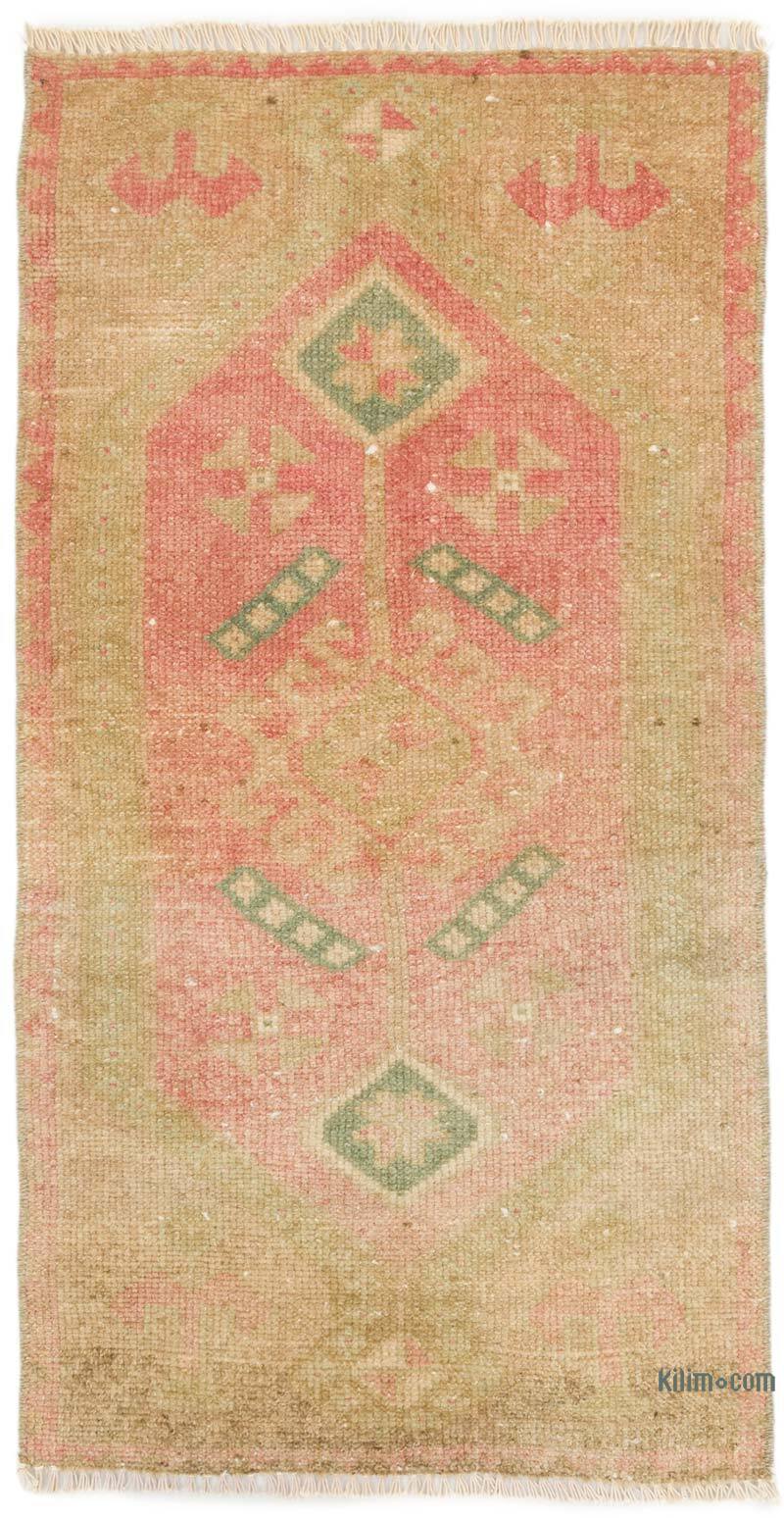 Vintage Turkish Hand-Knotted Rug - 1' 7" x 3'  (19" x 36") - K0074867