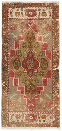 El Dokuma Vintage Halı - 46 cm x 99 cm