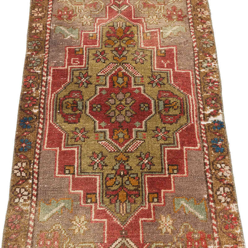 El Dokuma Vintage Halı - 46 cm x 99 cm - K0074868