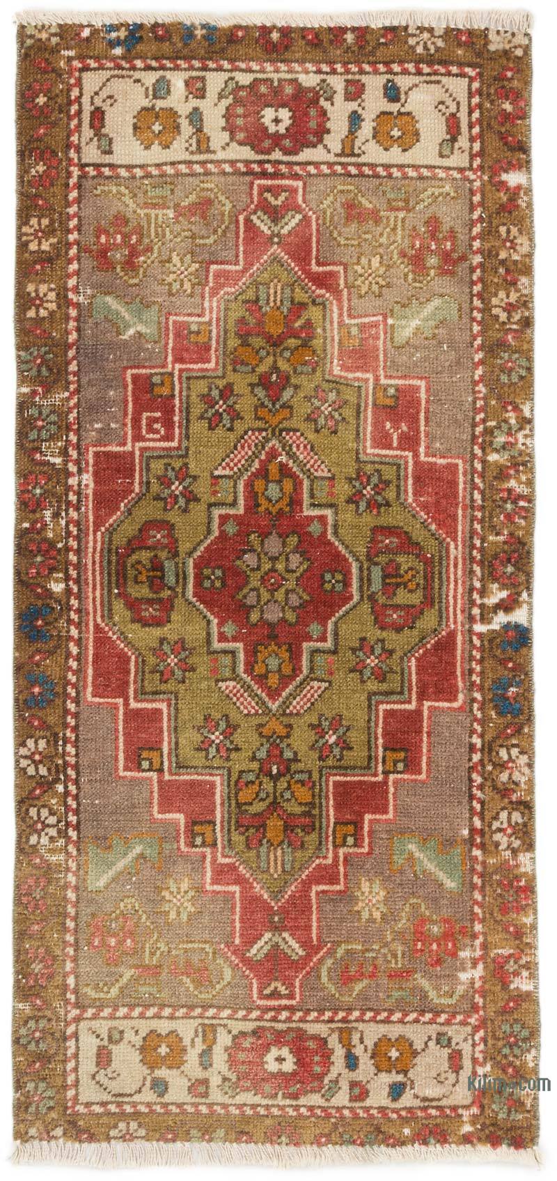 El Dokuma Vintage Halı - 46 cm x 99 cm - K0074868