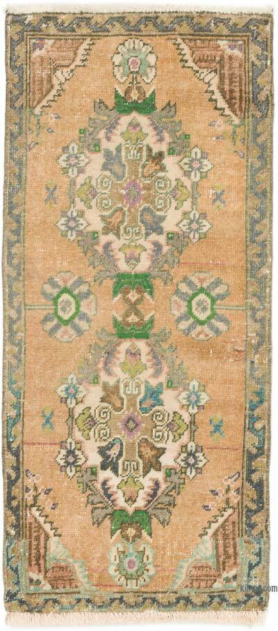 Alfombra Vintage Turca Anudada a Mano - 47 cm x 104 cm