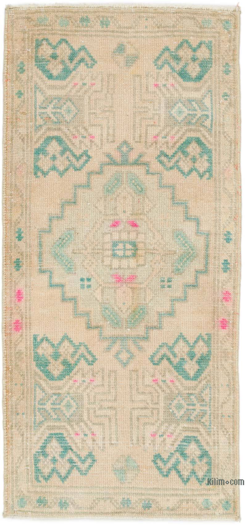Alfombra Vintage Turca Anudada a Mano - 47 cm x 100 cm - K0074873