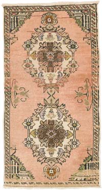 Alfombra Vintage Turca Anudada a Mano - 51 cm x 96 cm