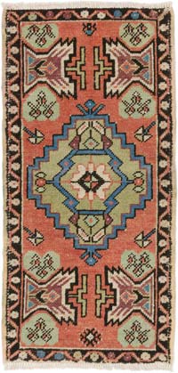 El Dokuma Vintage Halı - 48 cm x 98 cm