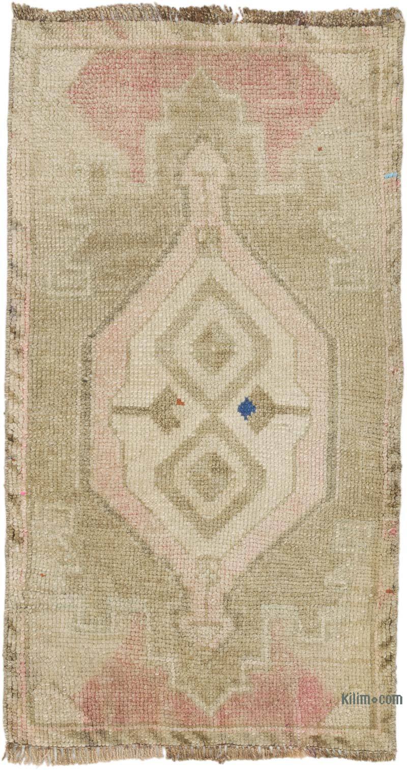 Alfombra Vintage Turca Anudada a Mano - 49 cm x 89 cm - K0074881