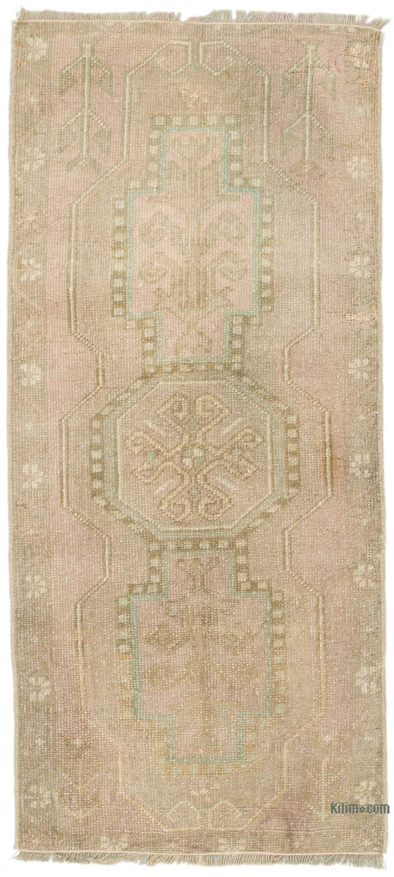 Alfombra Vintage Turca Anudada a Mano - 46 cm x 101 cm - K0074882