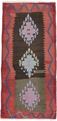 Vintage Anatolian Kilim Rug - 1' 7" x 3' 4" (19" x 40")
