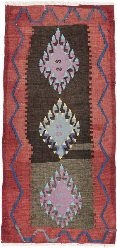 Vintage Anatolian Kilim Rug - 1' 7" x 3' 4" (19" x 40")