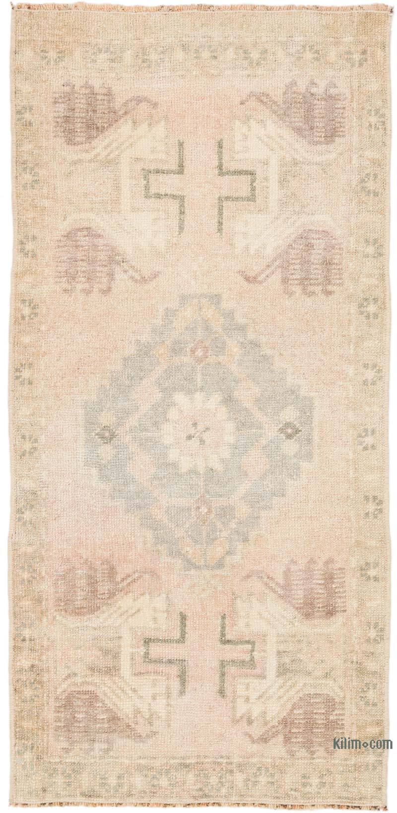 El Dokuma Vintage Halı - 50 cm x 105 cm - K0074893